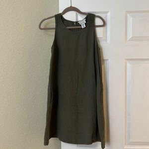 100% Linen Olive Green Nicole Miller Dress